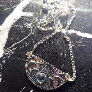 Silver Celestial Moon Phase Necklace